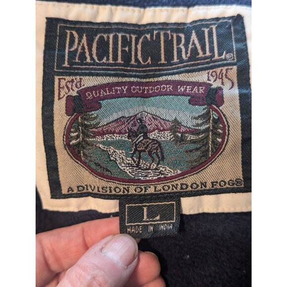 Pacific Trail Women's SzL Hooded Jacket Cargo Pockets Fleece Lined Full-Zip Tan - Picture 10 of 11